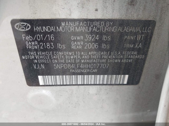 Hyundai ELANTRA SE 2017 5NPD84LF4HH017707 Image 9