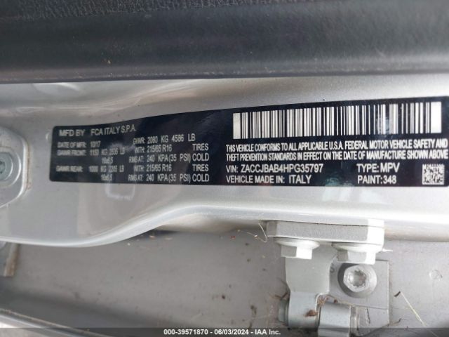ZACCJBAB4HPG35797 Jeep Renegade Sport 4x4