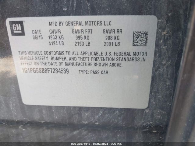 1G1PG5SB8F7284539 Chevrolet CRUZE LTZ