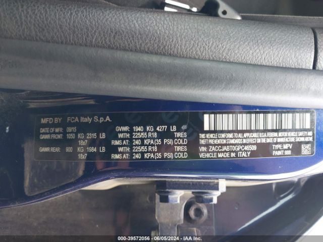 ZACCJABT0GPC46509 Jeep Renegade Latitude