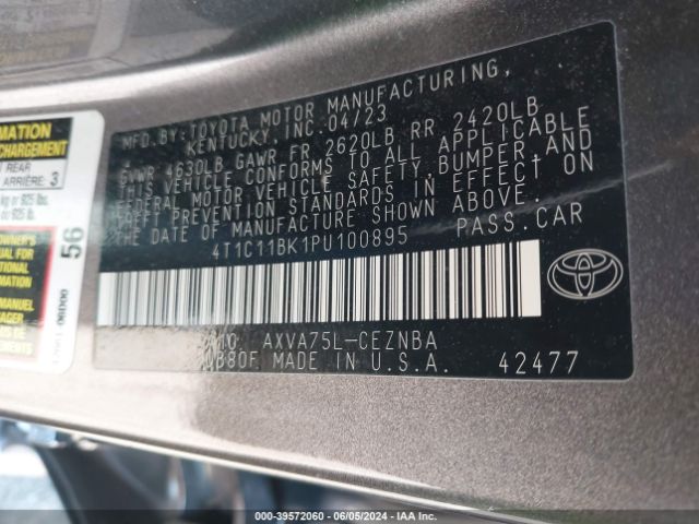 4T1C11BK1PU100895 Toyota CAMRY LE