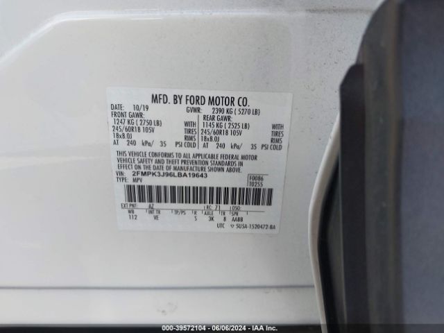2FMPK3J96LBA19643 Ford EDGE SEL
