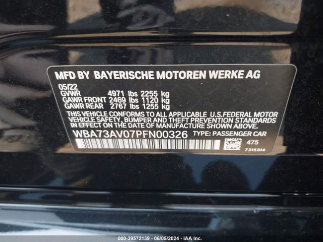 WBA73AV07PFN00326 BMW 430i Gran Coupe Xdrive