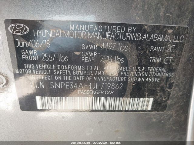 5NPE34AF4JH719862 Hyundai Sonata Sport+
