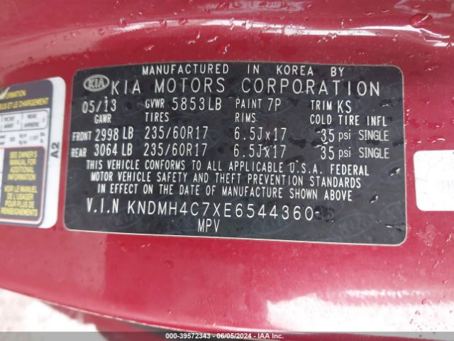 KNDMH4C7XE6544360 KIA SEDONA EX
