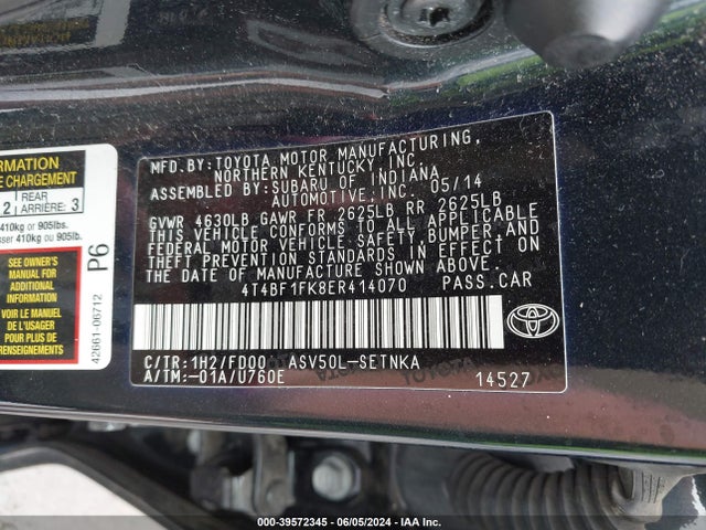 Toyota CAMRY LE 2014 4T4BF1FK8ER414070 Image 9