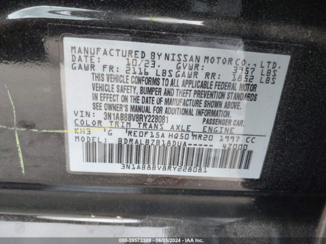 3N1AB8BV8RY228081 Nissan Sentra S Xtronic Cvt