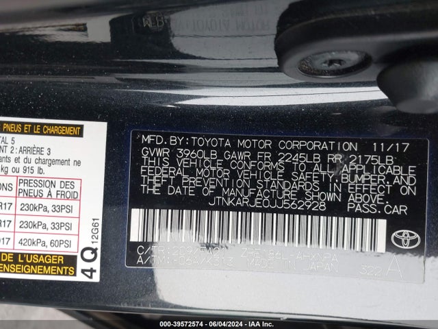 Toyota COROLLA IM 2018 JTNKARJE0JJ562928 Image 9