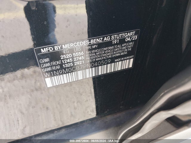 W1N9M0CB7PN040509 Mercedes-Benz Eqb 250 Suv
