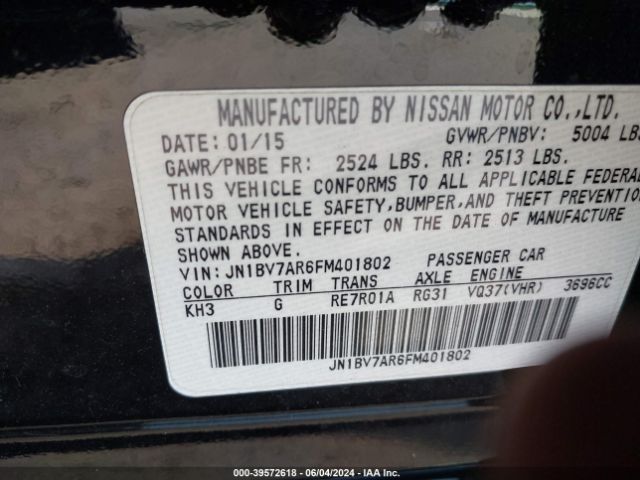 JN1BV7AR6FM401802 Infiniti Q50 SPORT
