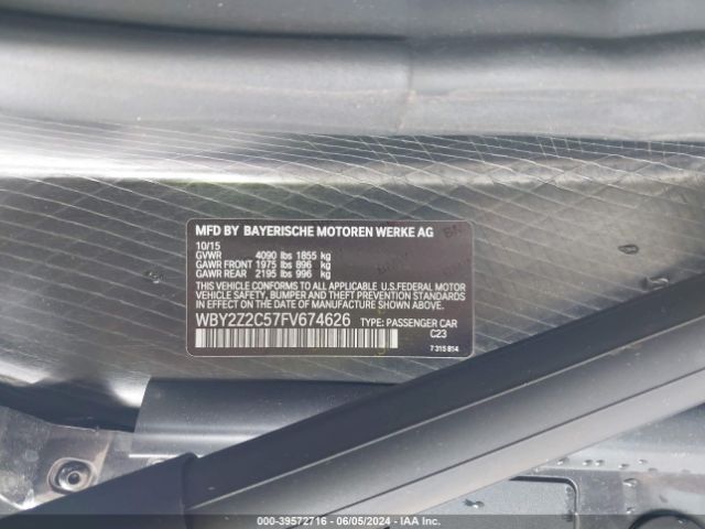 WBY2Z2C57FV674626 BMW I8