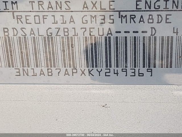 3N1AB7APXKY249369 Nissan SENTRA SL