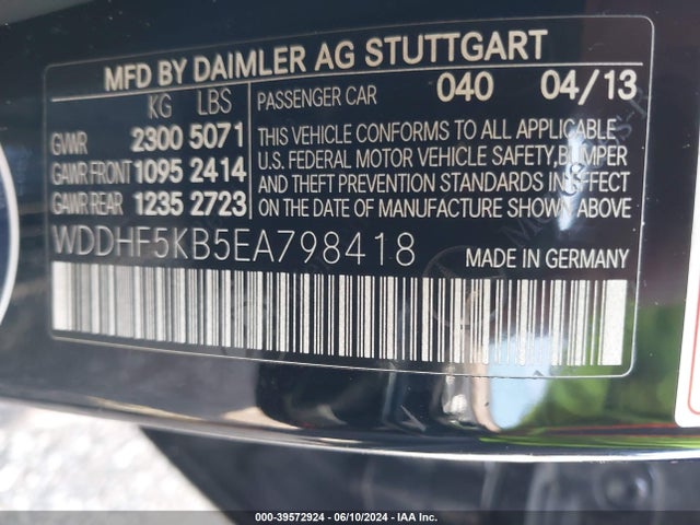 Mercedes-Benz E 350 2014 WDDHF5KB5EA798418 Image 9