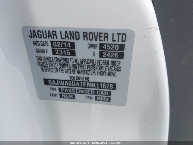 2015 JAGUAR F-TYPE SAJWA6DA7FMK11678 Photo 8