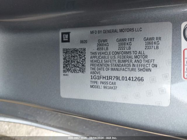 1G1FH1R79L0141266 Chevrolet Camaro Rwd  2ss