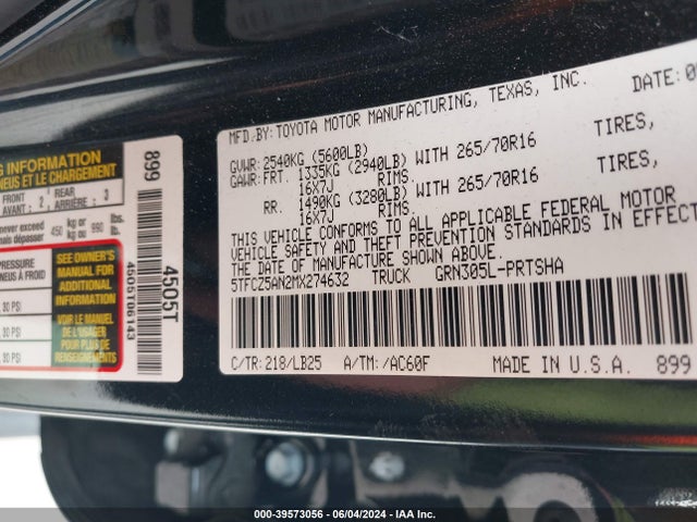 Toyota Tacoma Trd Pro 2021 5TFCZ5AN2MX274632 Image 9