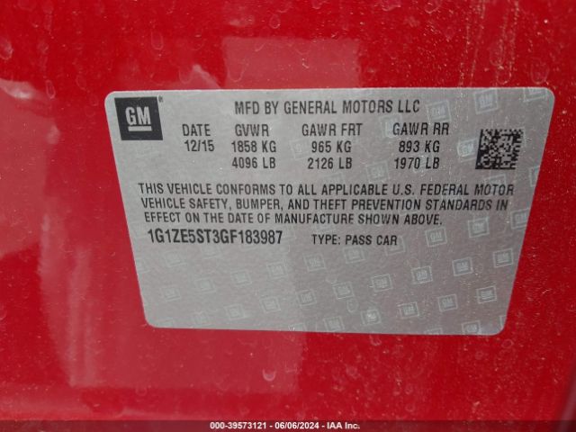1G1ZE5ST3GF183987 Chevrolet MALIBU 1LT
