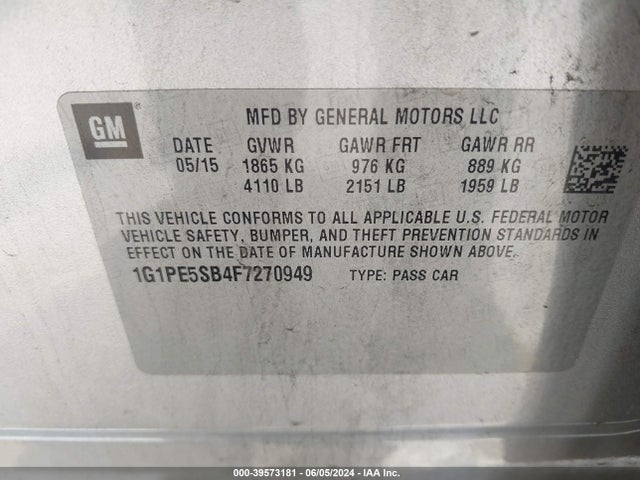 Chevrolet Cruze 2lt Auto 2015 1G1PE5SB4F7270949 Image 9