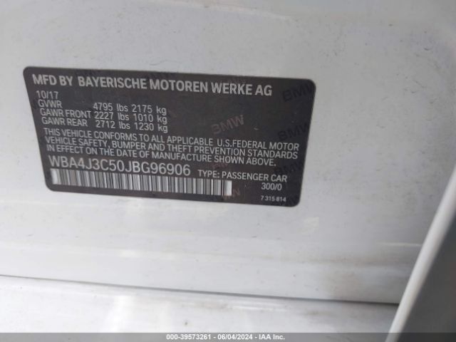 WBA4J3C50JBG96906 BMW 430i Gran Coupe Xdrive