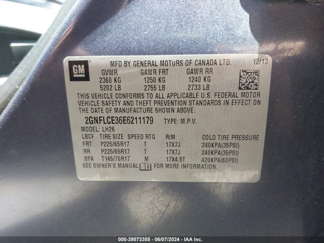 Chevrolet Equinox 2lt 2014 2GNFLCE36E6211179 Image 9