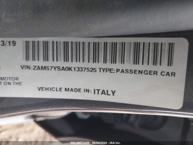 ZAM57YSA0K1337525 Maserati GHIBLI S