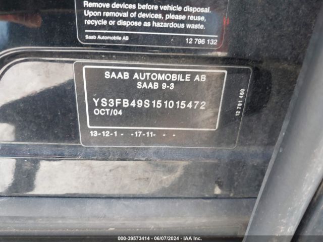 2005 SAAB 9-3 YS3FB49S151015472 Photo 8