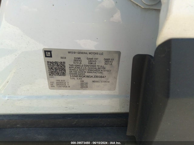Chevrolet Traverse 1lt 2019 1GNERGKW1KJ303847 Image 9