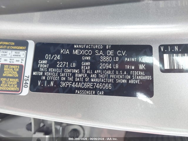KIA Forte Gt Manual 2024 3KPF44AC6RE746066 Image 9