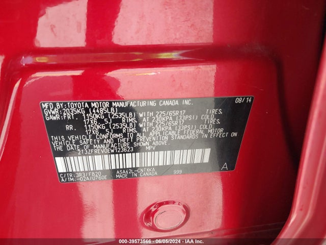 Toyota RAV4 LE 2014 2T3ZFREV0EW123623 Image 9