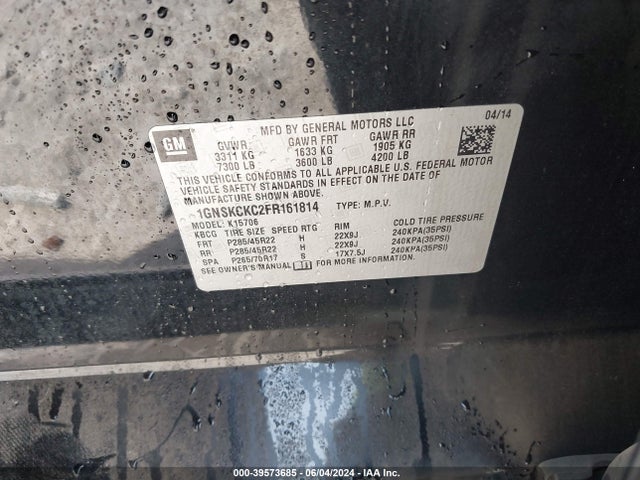 Chevrolet Tahoe Ltz 2015 1GNSKCKC2FR161814 Image 9