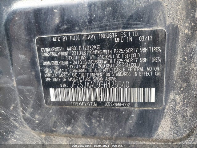 Subaru Forester 2.5i 2014 JF2SJAAC9EH425540 Image 9
