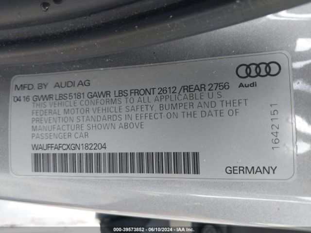 WAUFFAFCXGN182204 Audi A6 2.0t Premium