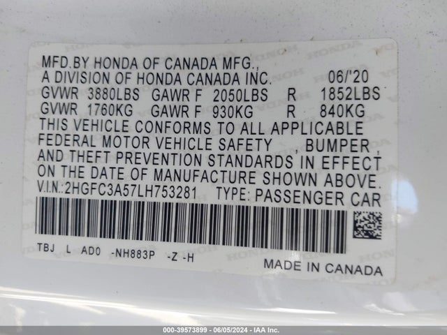 Honda CIVIC SI COUPE 2020 2HGFC3A57LH753281 Image 9