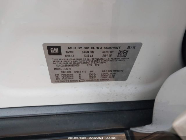 KL4CJASB0KB925006 Buick Encore Fwd Preferred