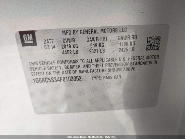 1G6AC5S34F0103952 Cadillac Ats Performance