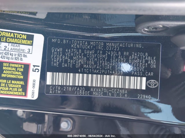 Toyota CAMRY LE 2023 4T1C11AK2PU144339 Image 9