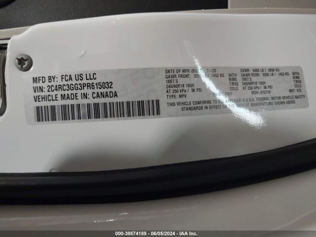 2023 CHRYSLER PACIFICA 2C4RC3GG3PR615032 Photo 8