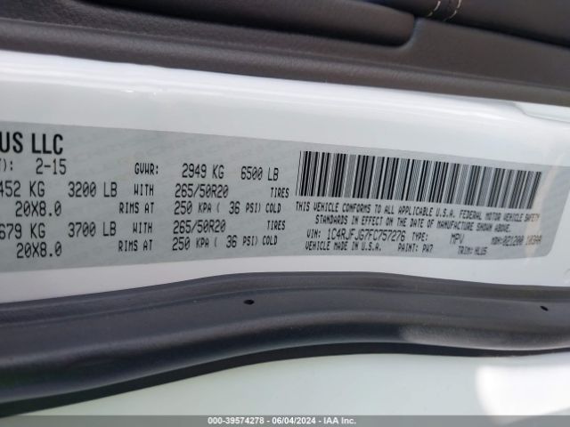 1C4RJFJG7FC757276 Jeep Grand Cherokee Summit