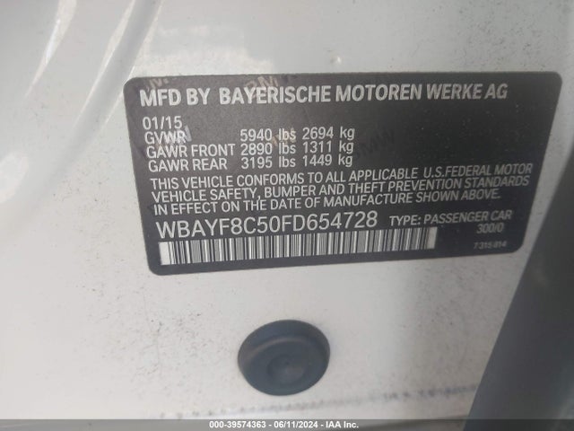 BMW 750li Xdrive 2015 WBAYF8C50FD654728 Image 9