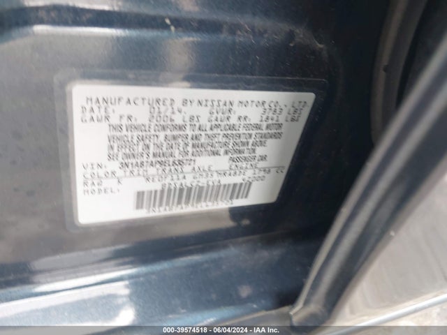 Nissan SENTRA S 2014 3N1AB7AP9EL635721 Image 9