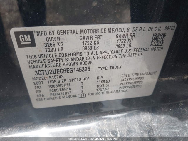GMC Sierra 1500 Sle 2014 3GTU2UEC6EG145326 Image 9