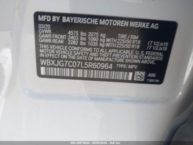 WBXJG7C07L5R60964 BMW X1 Sdrive28i