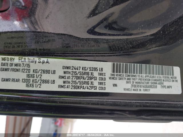 ZFBERFAT4G6A99359 RAM Promaster City Tradesman