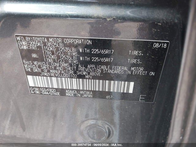 Toyota RAV4 LE 2018 JTMZFREV0JJ201102 Image 9