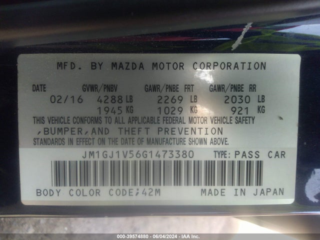 Mazda Mazda6 I Touring 2016 JM1GJ1V56G1473380 Image 9