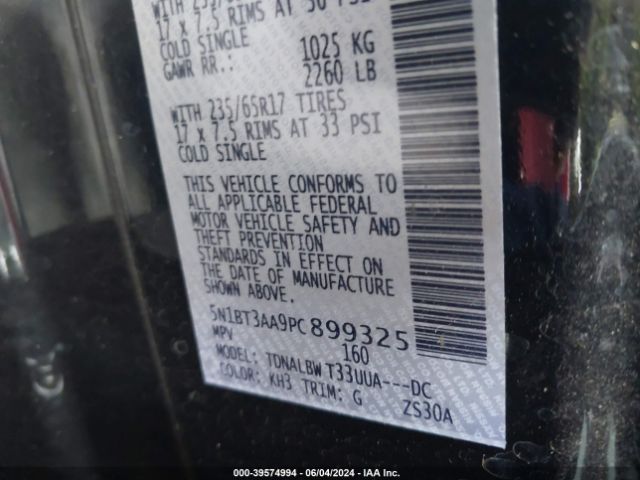 5N1BT3AA9PC899325 Nissan Rogue S Fwd
