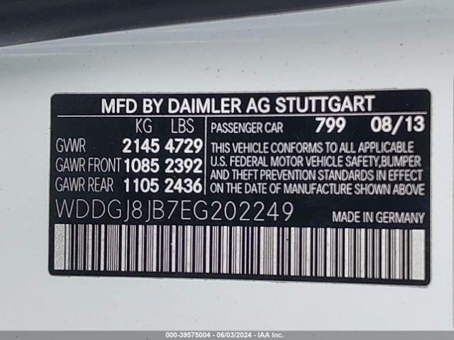 WDDGJ8JB7EG202249 Mercedes-Benz C 350 Sport 4matic