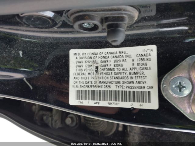 2HGFB2F96FH512826 Honda Civic Ex-l