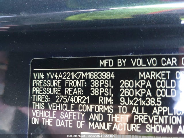 YV4A221K7M1683984 Volvo Xc90 T6 Momentum 6 Passenger