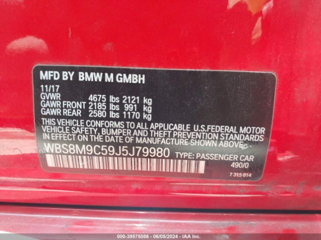 WBS8M9C59J5J79980 BMW M3 Cs